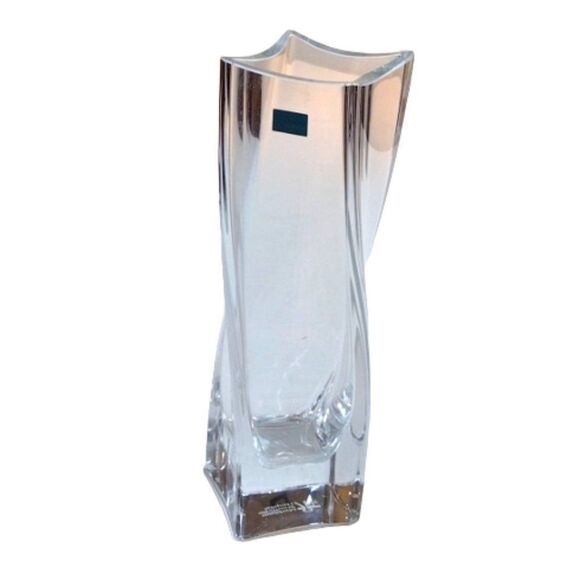 Hoya Crystal Twisted Vase Markham Stouffville Hospital Inscribed on Bottom - Picture 2 of 6